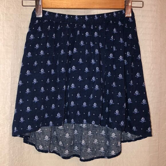 abercrombie M High Low Floral Navy White Floral Skirt - Picture 1 of 9